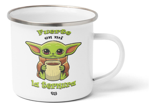 Tazon Enlozado Baby Yoda Star War Metalico 12 Onzas