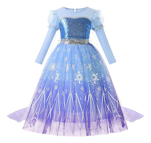 Vestido De Princesa De Elsa Para Niña  Disfraz De Reina De L