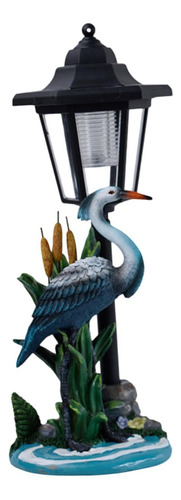 Crane Figurine Decorativa Con Colección De Linterna Azul