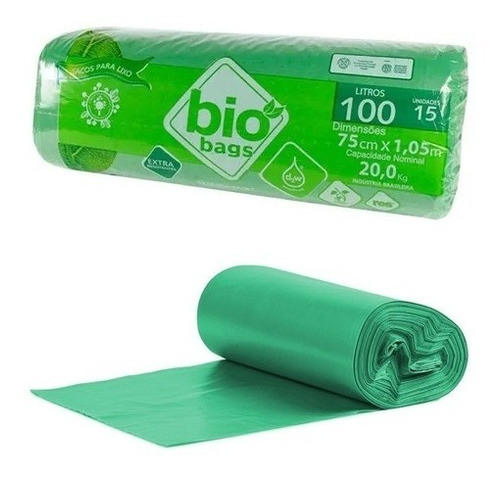 Saco De Lixo Sustentável Biodegradável 15 30 50 100 Litros