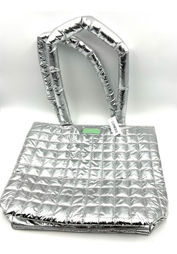 Bolso De Hombro Clinique Para Compras De Maquillaje Plateado