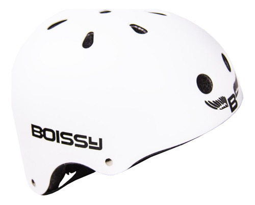 Casco Boissy Ciclismo Skate Rollers Correa Ajustable Color Blanco Talle L