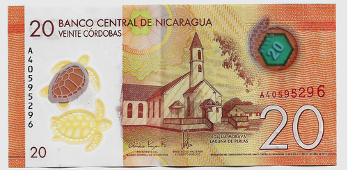 Fk Billete Nicaragua 20 Cordoba 2019 P210 Polimero Circulado