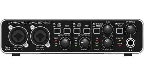 Behringer U-phoria Umc 204 Hd Interfaz Midas Midi 192 Khz