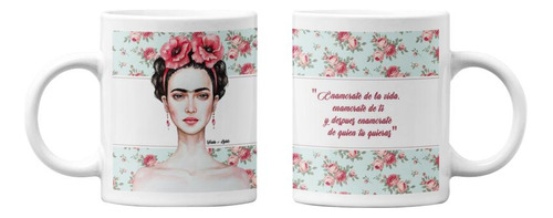 Tazones Tazas Blancas Frida Khalo Enamorate De La Vida