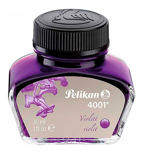 Vidro De Tinta Pelikan 4001 Tinteiro 30ml Escolha A Cor Cor Da Tinta Violeta Cor Do Exterior 30 Ml