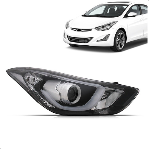 Farol Elantra 2014 2015 2016  Elétrico Com Motor Com Led