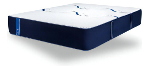 Colchon Piero Dreamfit Foam 200 X 160 Medida Queen Espuma Color Azul Y Blanco