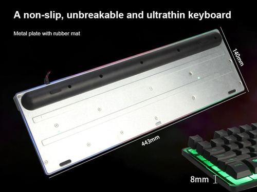 Imagen 9 de 10 de Teclado Gamer Meetion Simil Mecanico Retroiluminado K 9300
