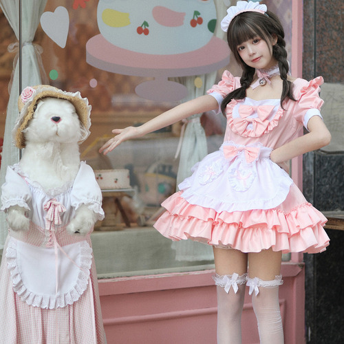 Conjunto De Vestidos De Sirvienta De Cosplay De Talla Grande