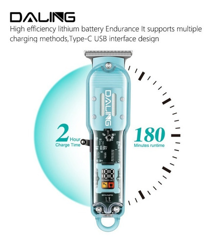 Máquina De Cortar Cabelo Sem Fio Profissional Daling Moderno