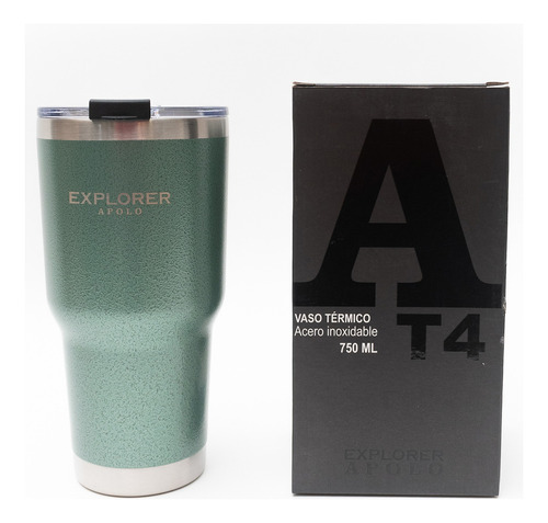 Vaso Termico Explorer 750 Ml Acero Inoxidable Camping Jarra Verde