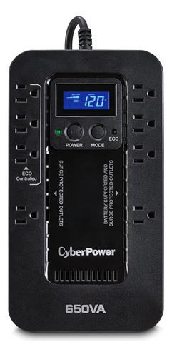 Cyberpower Ec650lcd Sistema Ups Ecológico De Respaldo Y Pr.