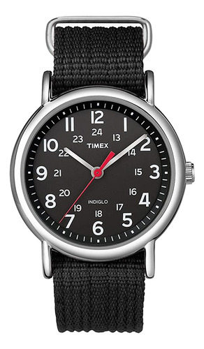 Timex Unisex T2n647 Weekender 38mm Black Nylon Slip-thru ...