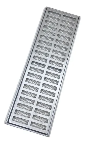 comprar Ralo Linear 15x50 Grelha Alumínio Com Aro De Fixação E Tela