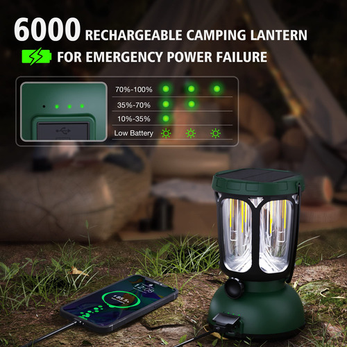 Linterna De Campamento 6000 Led, 650 Lúmenes, Recargable