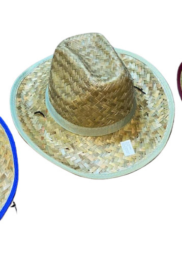 Sombrero De Paja Con Cinta Cosida