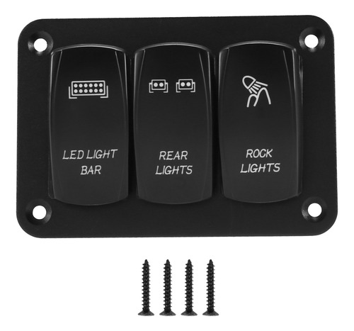 Panel De Interruptor Basculante De Luz Led De 3 Elementos Pa