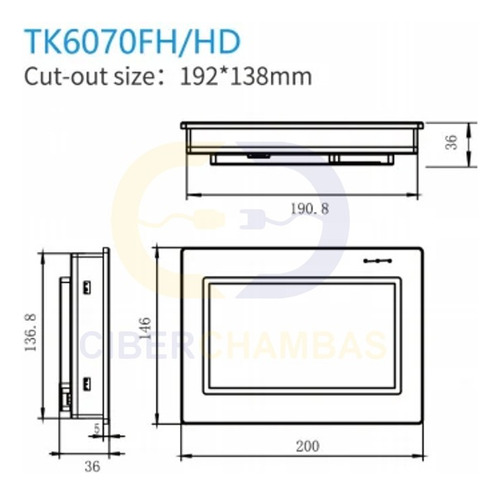 Hmi Coolmay Touch 7in Rs232/485 Plc Modbus Delta Mitsubishi