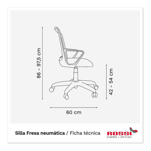Silla De Escritorio Fresa White Diseño Rossi Con Envío Full