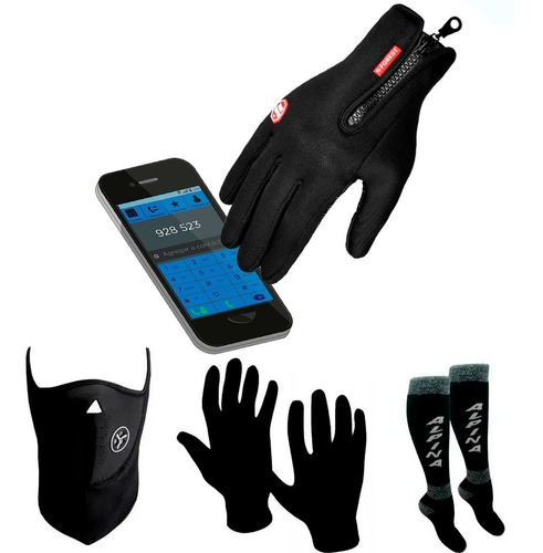 Guantes Neoprene Termicos + P. Piel + Mascara + Medias Cuota