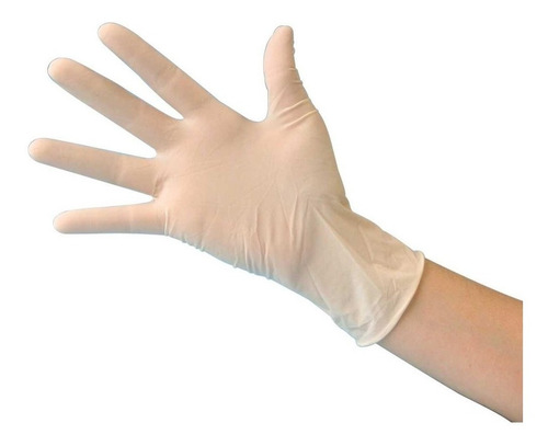 Imagen 1 de 5 de Guantes De Látex Descartables Caja X 100 Unid Mediano Bremen