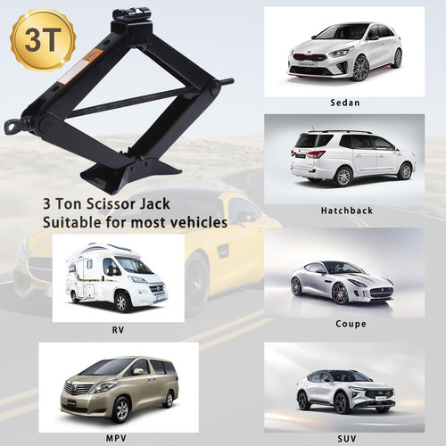 Gato De Tijera 3 Toneladas Kit Para Auto Suv Y Camionetas