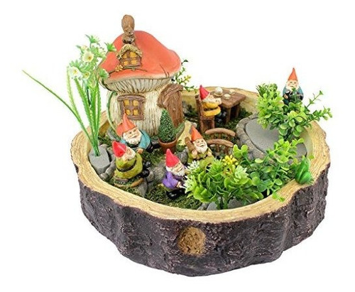 Jardín Gnome Estatua Tiny Forest Friends Gnome House Jardín