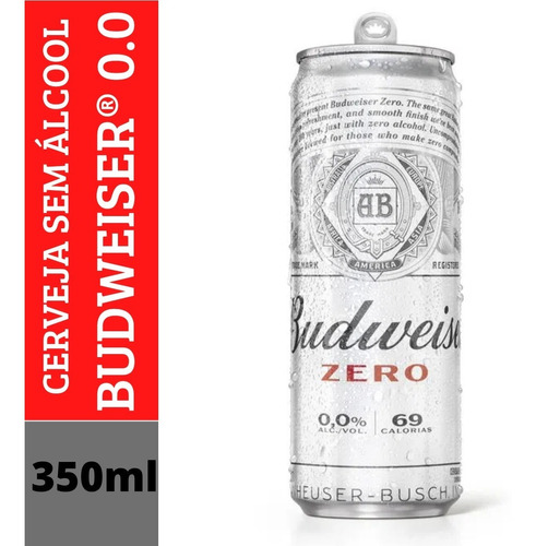 Cerveja Budweiser Zero Álcool 350ml