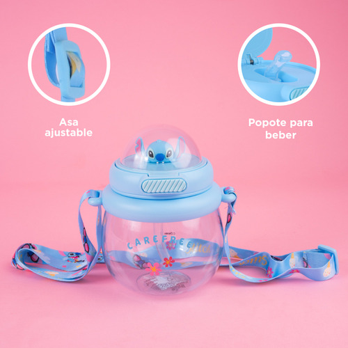 Miniso Cilindro Con Correa Disney Stitch Plástico Azul 800 M