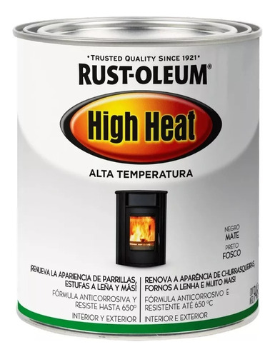 Alta Temperatura Negro Rust Oleum X1l Pintu Don Luis Mdp