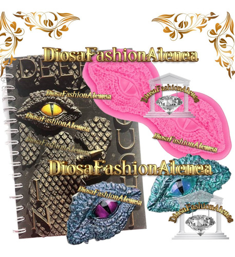 Molde Silicona Ojos Dinosaurio Dragón Fondant Porcelana Fria Rosa