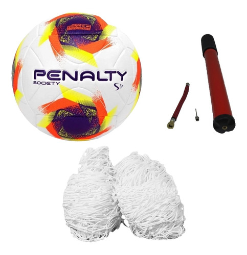 Bola Penalty Society Oficial S11 R2 Xxiii+bomba+rede 4m Fio4