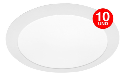 Pack 10 Panel Led Foco Plafón Backlight Emb Redond 18w 6500k