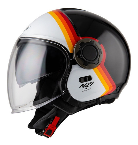 Capacete De Moto Aberto Nzi Ringway Skyline Preto E Branco Tamanho do capacete 59/60 (L)