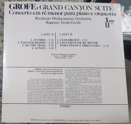 Imagem 2 de 2 de Ferde Grofe Grand Canyon Suite Lp Novo Lacrado Raro