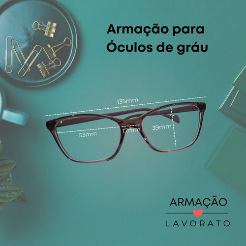 Óculos Armaçao Grau Lavorato Original Luxo
