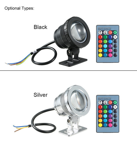 Ac/dc 12v 10w Rgb Led Luz Submarina Lámpara Sumergible