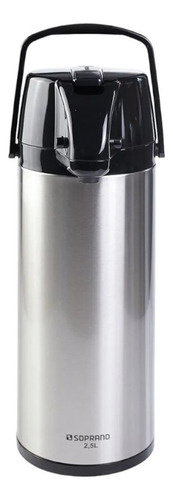 Garrafa Térmica Soprano Exclusiva Inox 2,5l Café Chá Leite Prateado