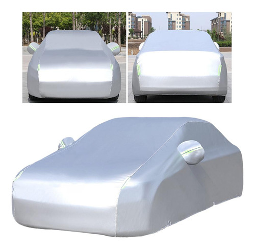 Cubierta Completa De Coche Protector Solar 2 Capas De Plata