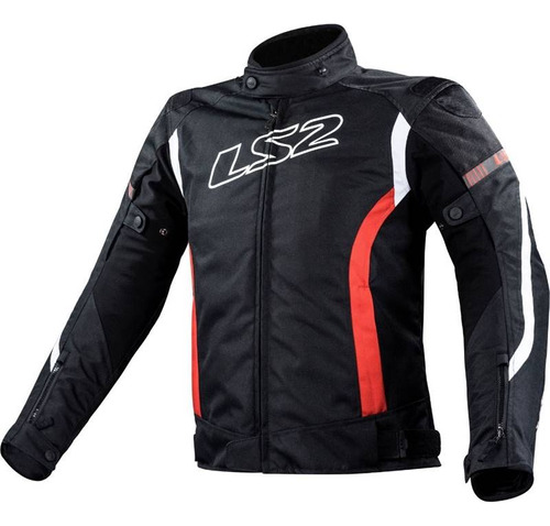 Jaqueta Ls2 Masculina Moto Gate Preto Vermelho Impermeável