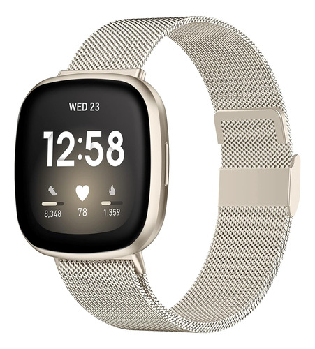 Malla Para Fitbit Sense 2 Versa 4/3 Ac. Inox. L - Starlight