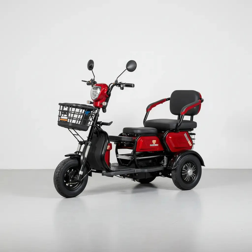 Triciclo Elétrico Cadeira Recarregavel Adulto Idoso 600w Vermelho