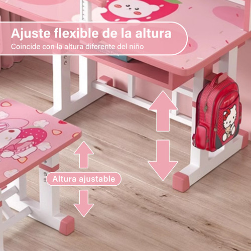 Lazydot Juego De Escritorio Y Silla Para Niños, Escritorio De Estudio Para Niños De Altura Ajustable Escritorio De Lectura Ergonómico Con Cajón Para El Hogar De Los Niños Con Cajón Pour Enfants