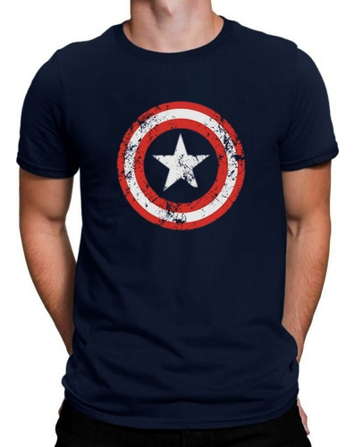 Camiseta Capitão América Camisa Algodão Masculina