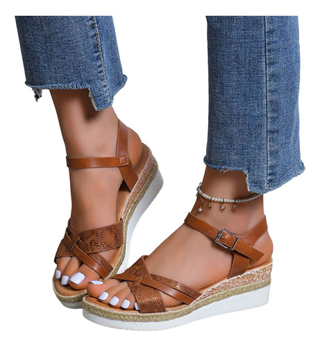 Zapatos Casuales Que Combinan, Sandalias Con Cuña Para Mujer