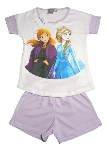 Pijama Niñas Manga Corta Disney Frozen Elsa Anna Original