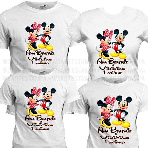 4 Camisetas Mickey E Minnie Diversos Modelos Personalizados | Parcelamento  sem juros