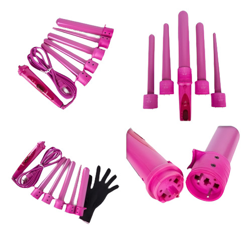 Rosa 5 En 1 Dodo Belleza Rizador De Pelo Set Roller Glove Tu