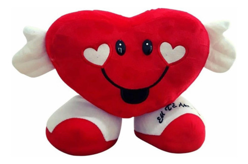 Pelúcia Coração Vermelho Com Pé Eu Te Amo 25cm